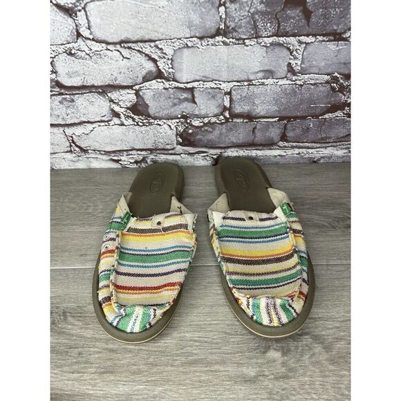 Sanuk You Got My Back Canvas Slip On Multicolor Mules Womens sz 10M US/41EU - Picture 14 of 16